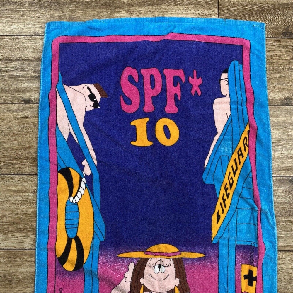 Vintage Cathy Guisewite Beach Towel 80s 90s Single Pretty Female - Picture 4 of 11